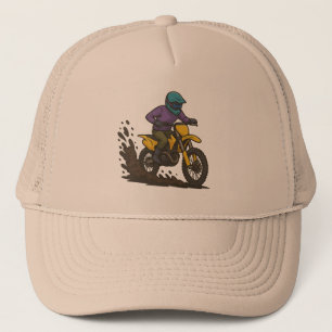 Bold Dirt Bike Rider Trucker Hat