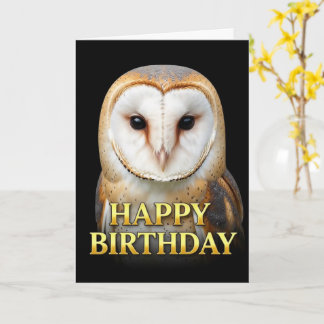 BOLD DISTINCT CLOSEUP BARN OWL BIRTHDAY CARD