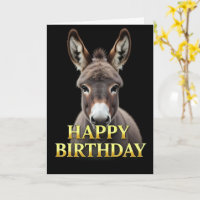 BOLD DISTINCT CLOSEUP DONKEY BIRTHDAY CARD