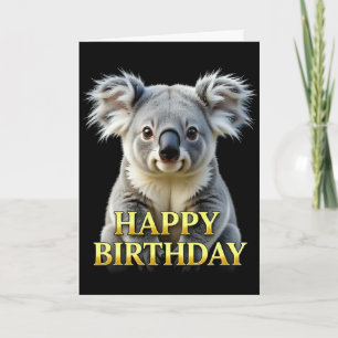 BOLD DISTINCT CLOSEUP KOALA BIRTHDAY CARD