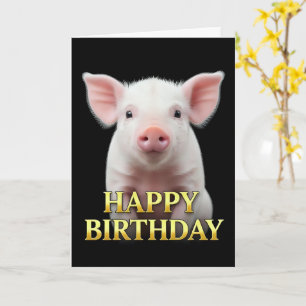 BOLD DISTINCT CLOSEUP PIGLET BIRTHDAY CARD