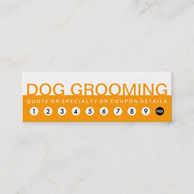 bold DOG GROOMING customer loyalty Card (Front)