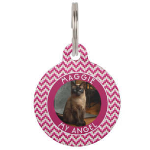Bold Dog Lover Present Abstract Chevron Pet Tag