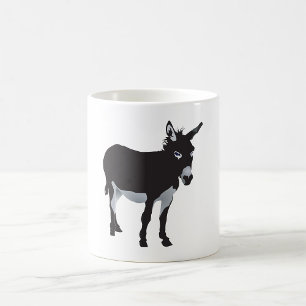 Bold Donkey Silhouette Farm Animal Coffee Mug