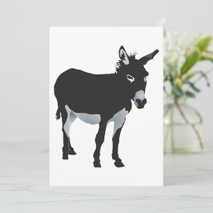 Bold Donkey Silhouette Farm Animal Invitation