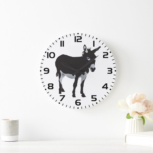 Bold Donkey Silhouette Farm Animal Large Clock (Creator Uploaded)