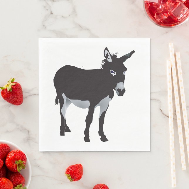 Bold Donkey Silhouette Farm Animal Napkin (Creator Uploaded)