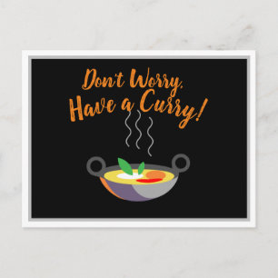 Bold Don't Worry, Have a Curry! Orange Encourage Postcard
