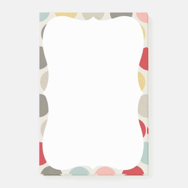 Bold Dot Colourful Pastel Circles Polka Dot Print Post-it Notes (Front)