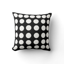 Bold Dots Black & White Throw Pillow