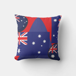 Bold Down Under Hues: Aussie Spirit Square Pillow