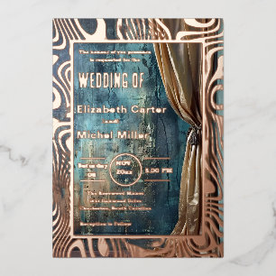 Bold Dramatic Modern  Contemporary Foil Invitation