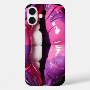 Bold Dripping Lips Vibrant Pink & Purple iPhone 16 Plus Case