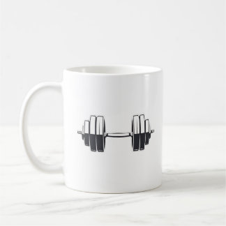 Bold Dumbbell Power – Minimalist Fitness Design Coffee Mug