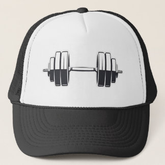 Bold Dumbbell Power – Minimalist Fitness Design Trucker Hat