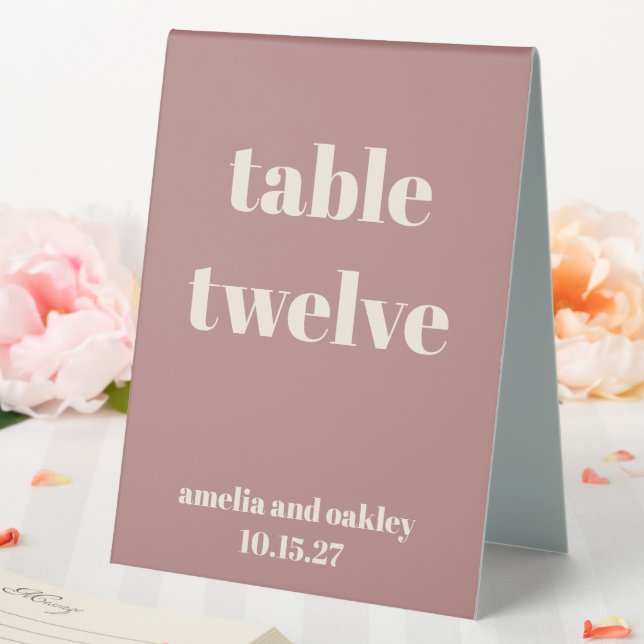 Bold Dusty Rose Retro Custom Wedding Number (In SItu (Wedding))