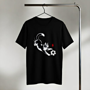 Bold Dynamic Cat Soccer T-Shirt