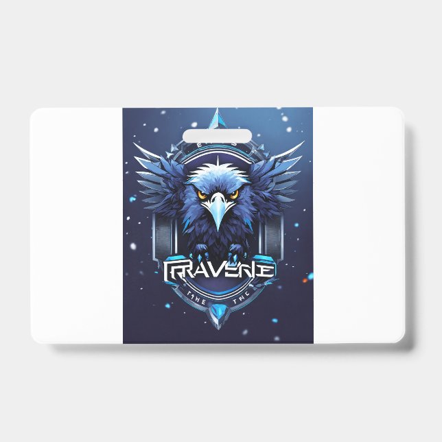 Bold Eagle Logo Badge | Powerful Eagle Head Pin Bu ID Badge (Front)