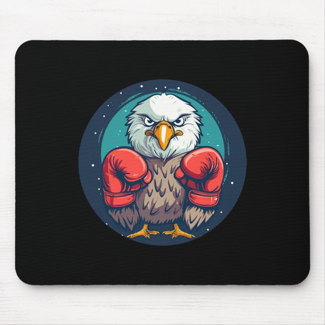 Bold Eagle With Boxing Gloves For A Powerful State Mouse Pad (Front)