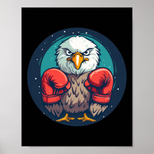 Bold Eagle With Boxing Gloves For A Powerful State Poster