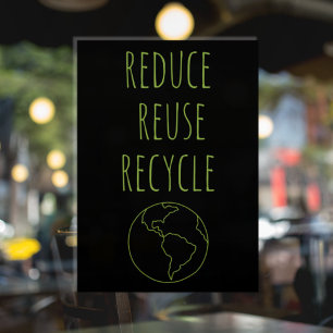 Bold Earth Reduce Reuse Recycle Eco Store Sign