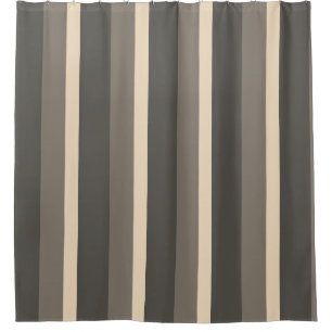 Bold Earthtone Striped Shower Curtain