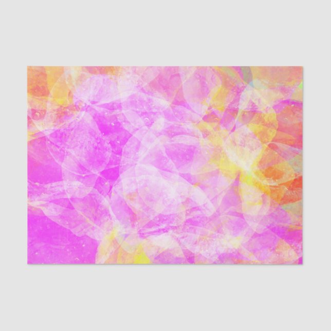 Bold Eclectic Pink and Yellow Abstract  Tissue Paper (Front)