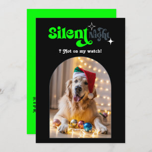 Bold Edge Funny Retro Pet Dog Christmas Photo Holiday Card