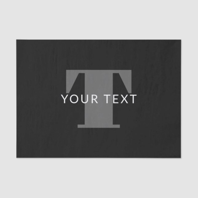 Bold Editable Text | Black White & Grey Tissue Paper (Front)