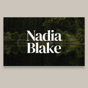 Bold Editorial Style Photo QR Code White Business Card