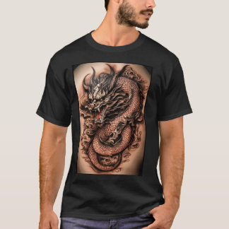"Bold Elegance: Celtic Black Grey Dragon Tattoo" T-Shirt