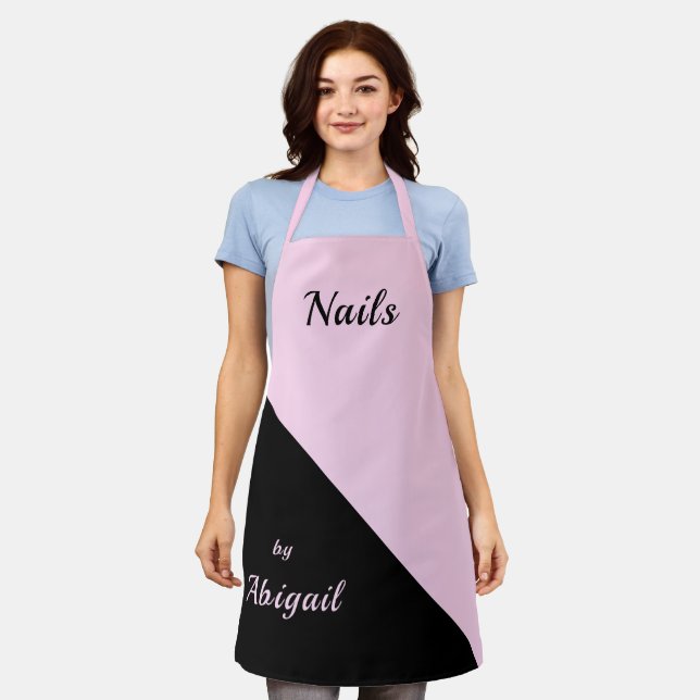 Bold Elegant Chic Nails By "Your Name" Pink Apron (Worn)