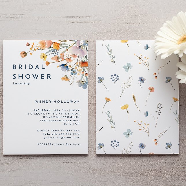 Bold Elegant Floral Bridal Shower Invitation (Creator Uploaded)