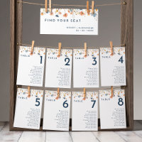 Bold Elegant Floral Hanging Seating Chart Card