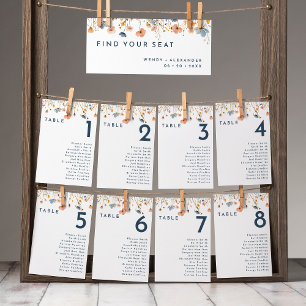 Bold Elegant Floral Hanging Seating Chart Card