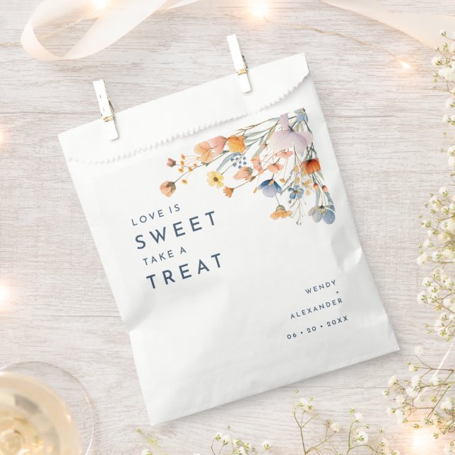 Bold Elegant Floral Wedding Favour Bag (Clipped)