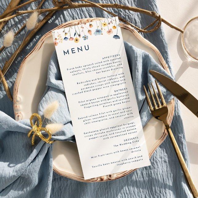 Bold Elegant Floral Wedding Flat Menu (Creator Uploaded)