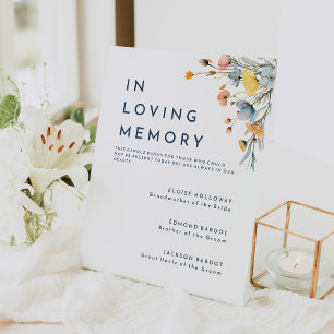 Bold Elegant Floral Wedding Memorial Pedestal Sign