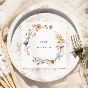 Bold Elegant Floral Wedding Napkin