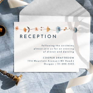 Bold Elegant Floral Wedding Reception Enclosure Card