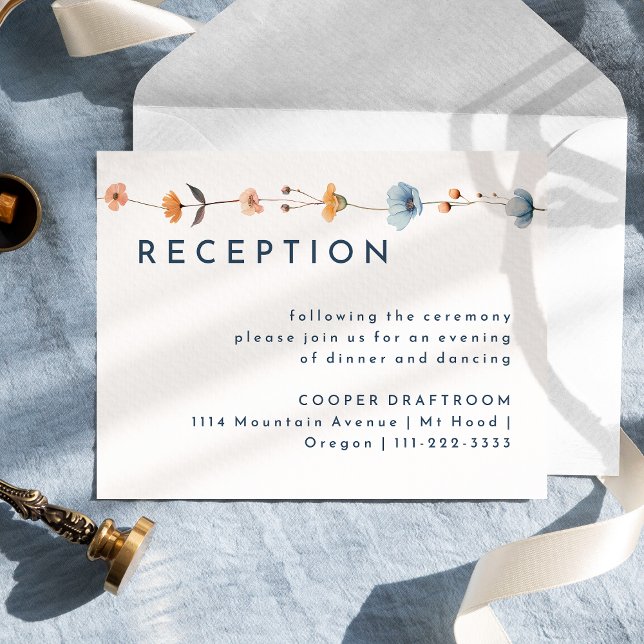 Bold Elegant Floral Wedding Reception Enclosure Card (Creator Uploaded)