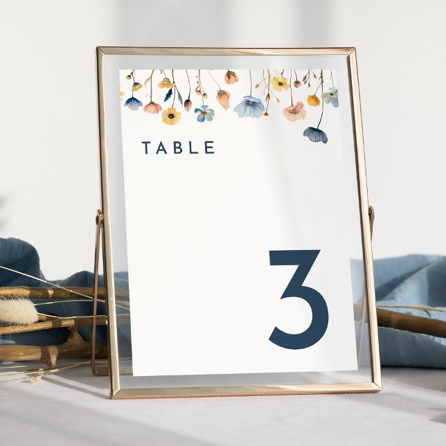 Bold Elegant Floral Wedding Table Number (Creator Uploaded)