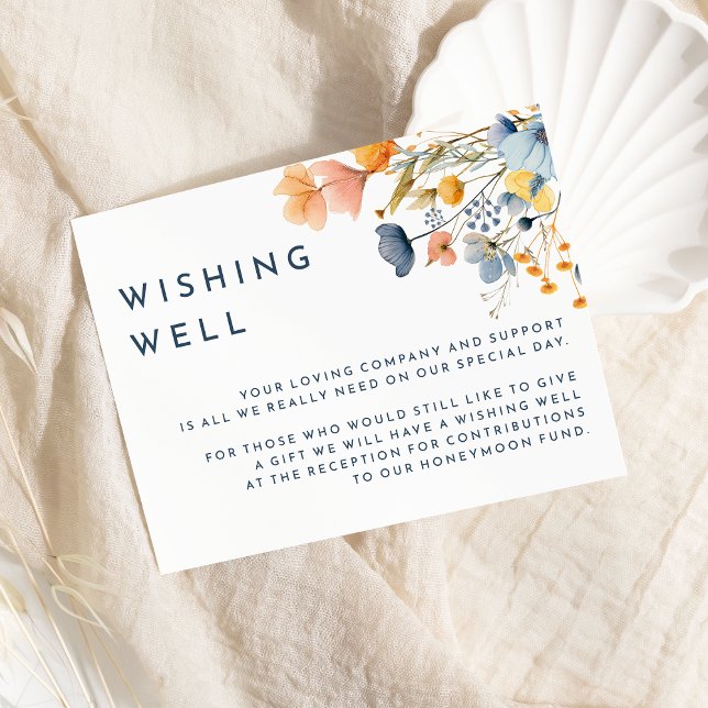 Bold Elegant Floral Wedding Wishing Well Enclosure Card (Creator Uploaded)