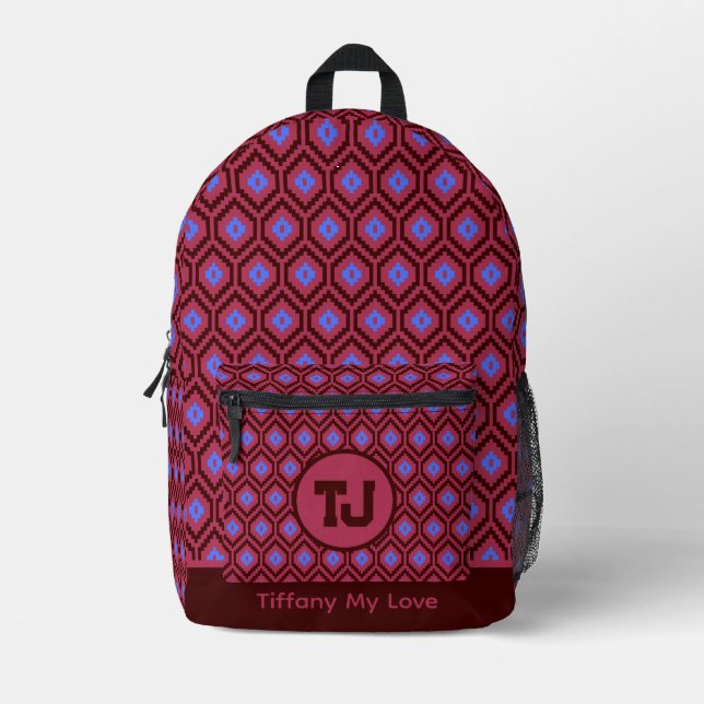 Bold Elementary Student Gym Patterned Backpack (Front)