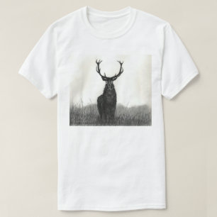 Bold Elk Stag Art White Mens T-Shirt