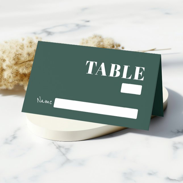 Bold Emerald Green Simple Minimalist Wedding Guest Place Card (Creator Uploaded)