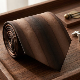 Bold Espresso and Chocolate Brown Wide Stripe Tie
