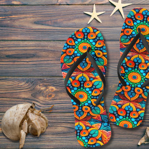 Bold Ethnic Mandala Thongs