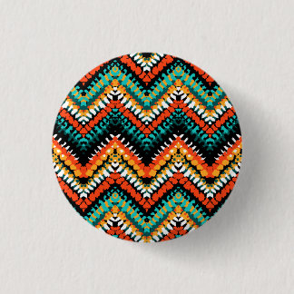 Bold Ethnic Native Tribal Pattern 3 Cm Round Badge