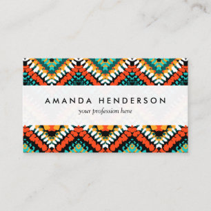 Bold Ethnic Native Tribal Pattern Business Card